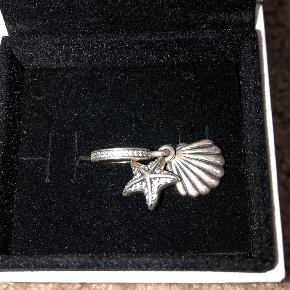 Pandora Seashell Blue Starfish Charm